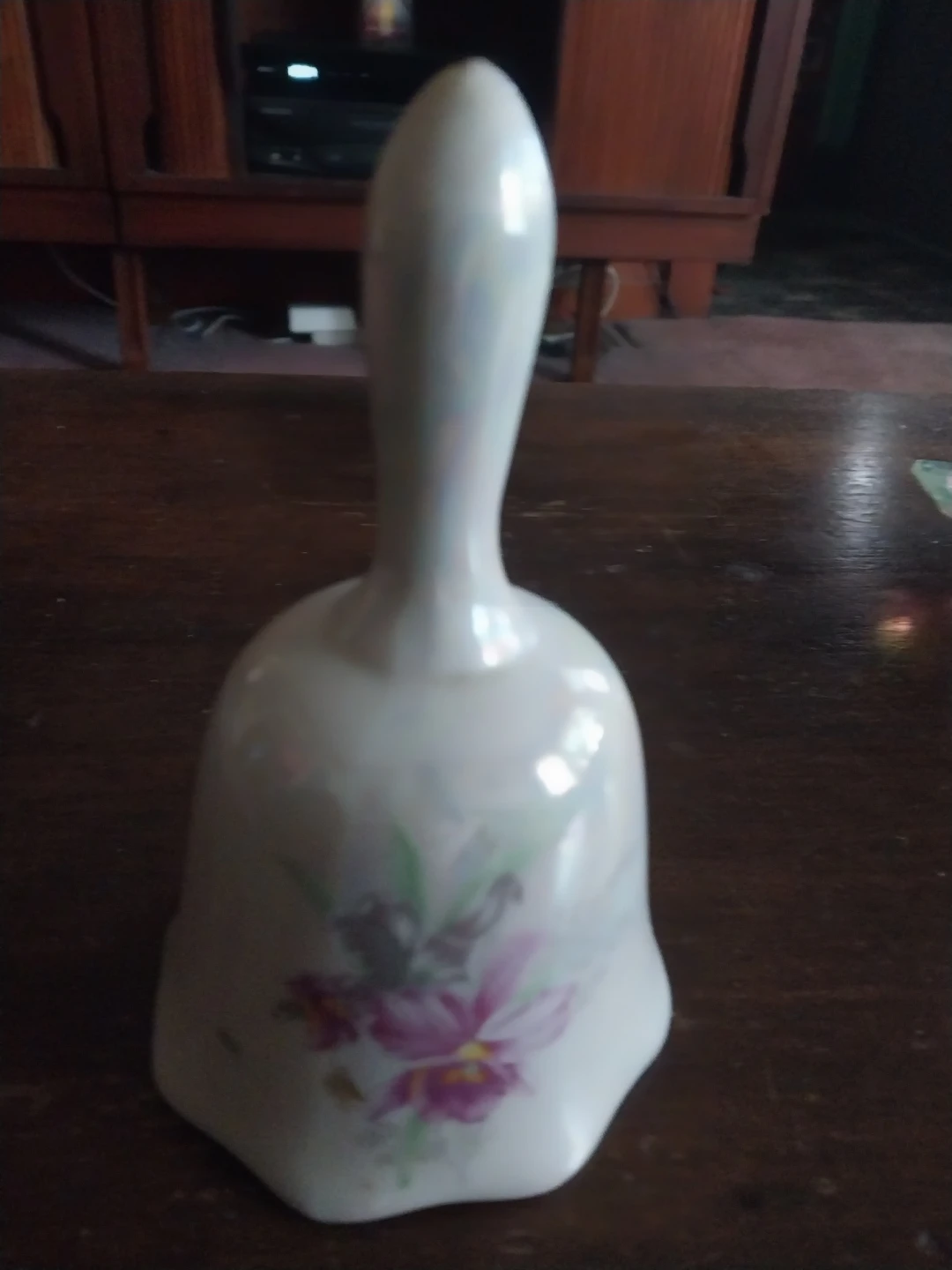 White Bell with Floral Design