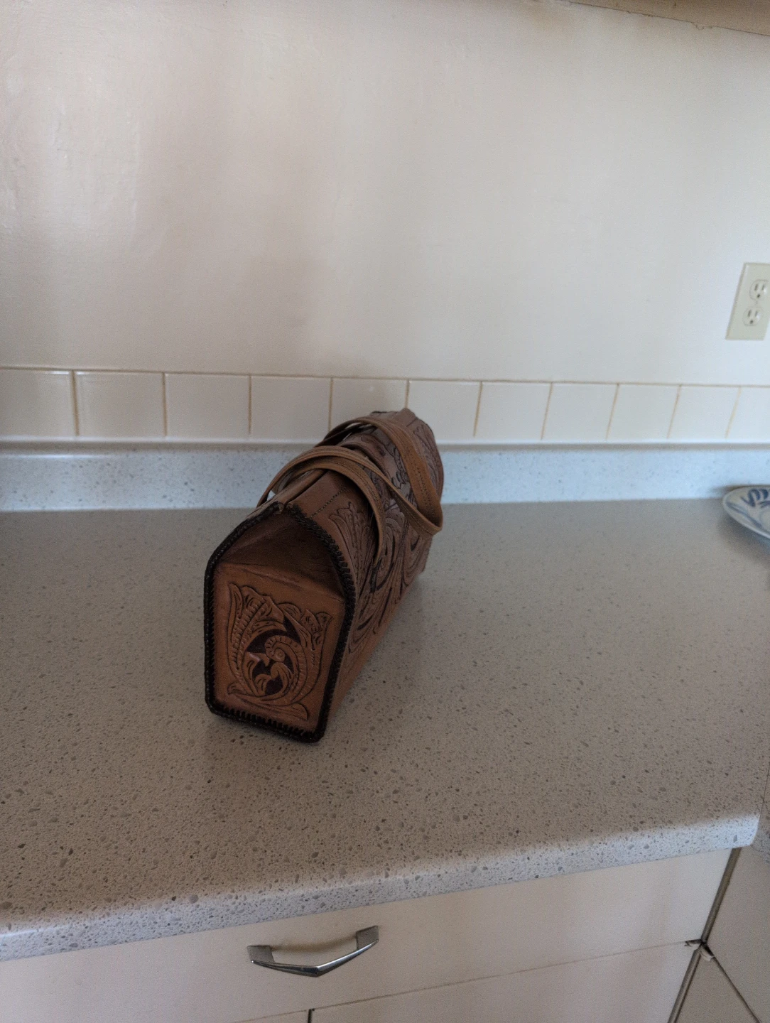 Vintage Tooled Leather Handbag Purse - photo 4