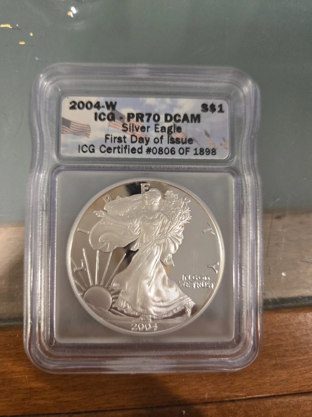 2004 American Silver Eagle Coin - PR70 DCAM