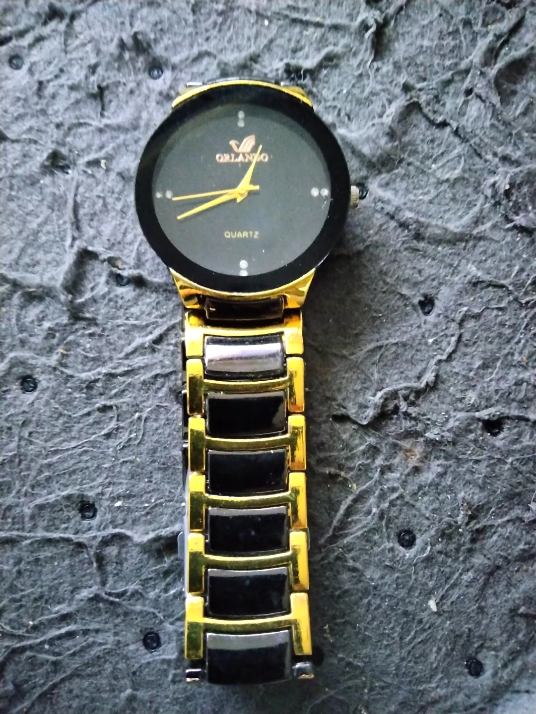 Orlando Quartz Watch - Black and Gold