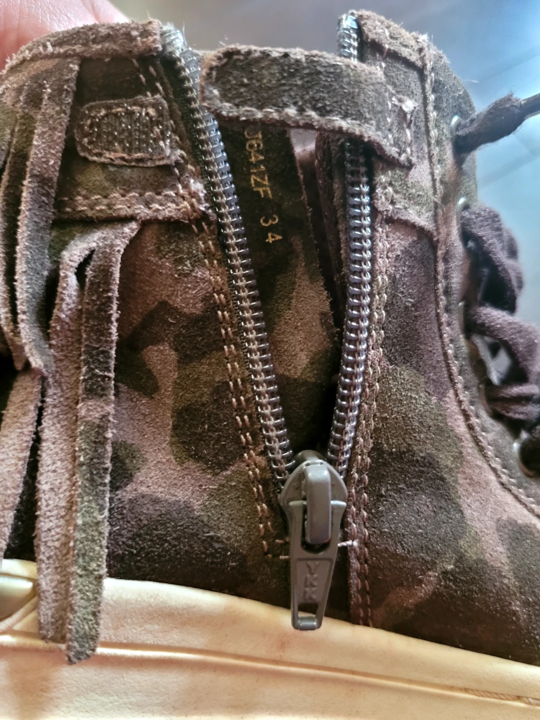 Geox Fringe Camo High Top Sneakers Size 34 - photo 4