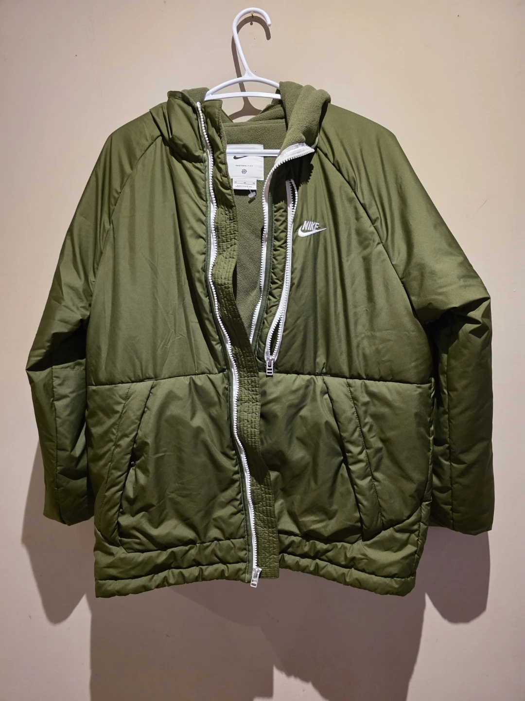 Nike Therma-Fit Hooded Jacket - Olive Green - Size M