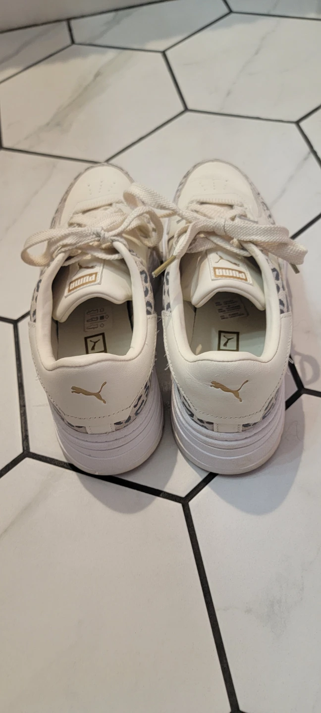 Puma Women's White Leopard Print Platform Sneakers - photo 3