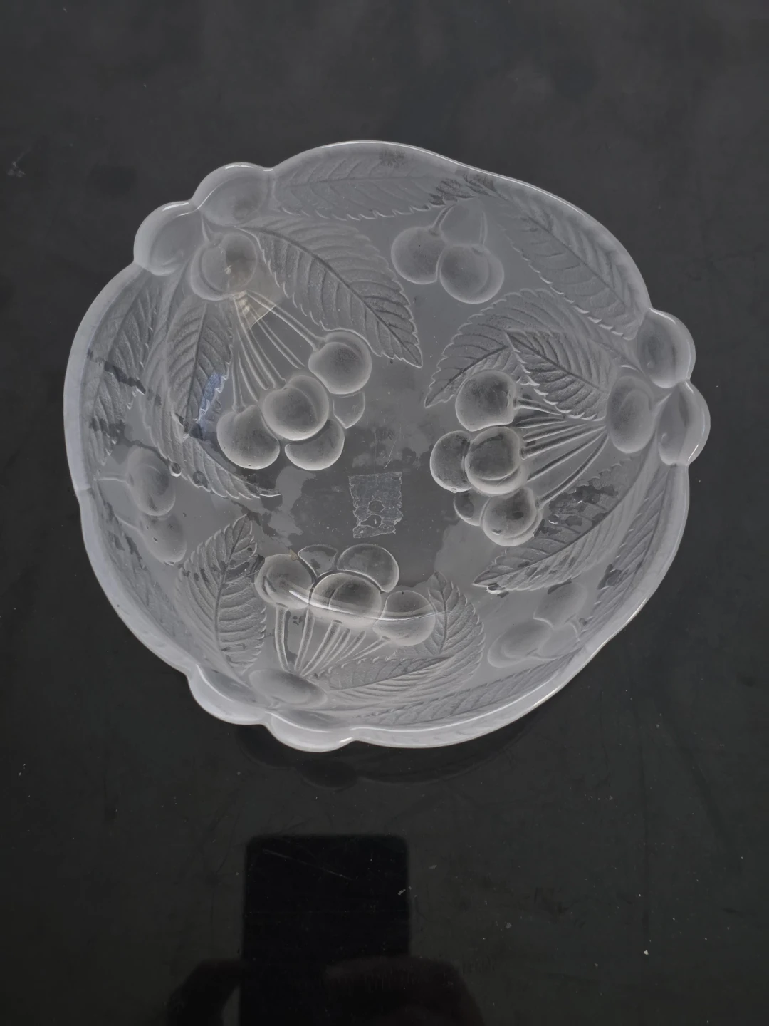 Clear Glass Cherry Embossed Bowl Mikasa x 2
