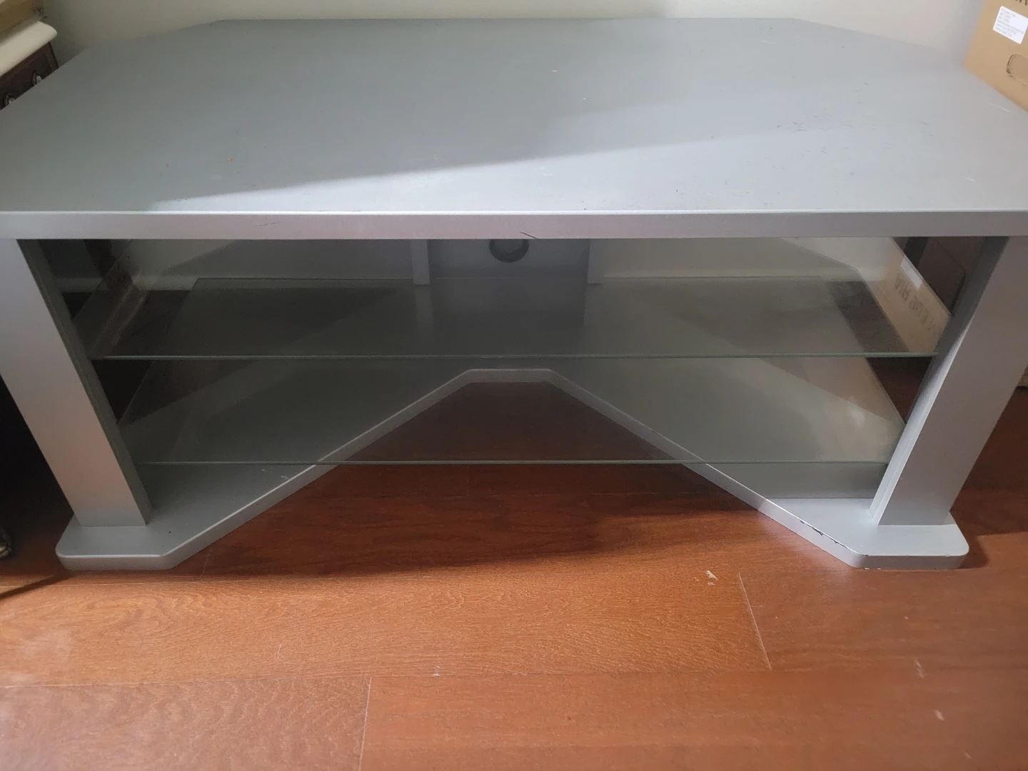 FREE TV stand with glass shelves