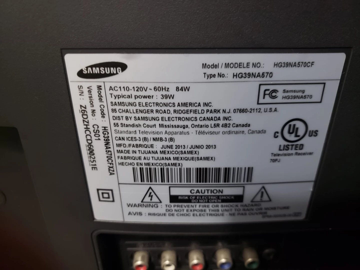 Samsung HG39NA570CF 39-inch Television - photo 3