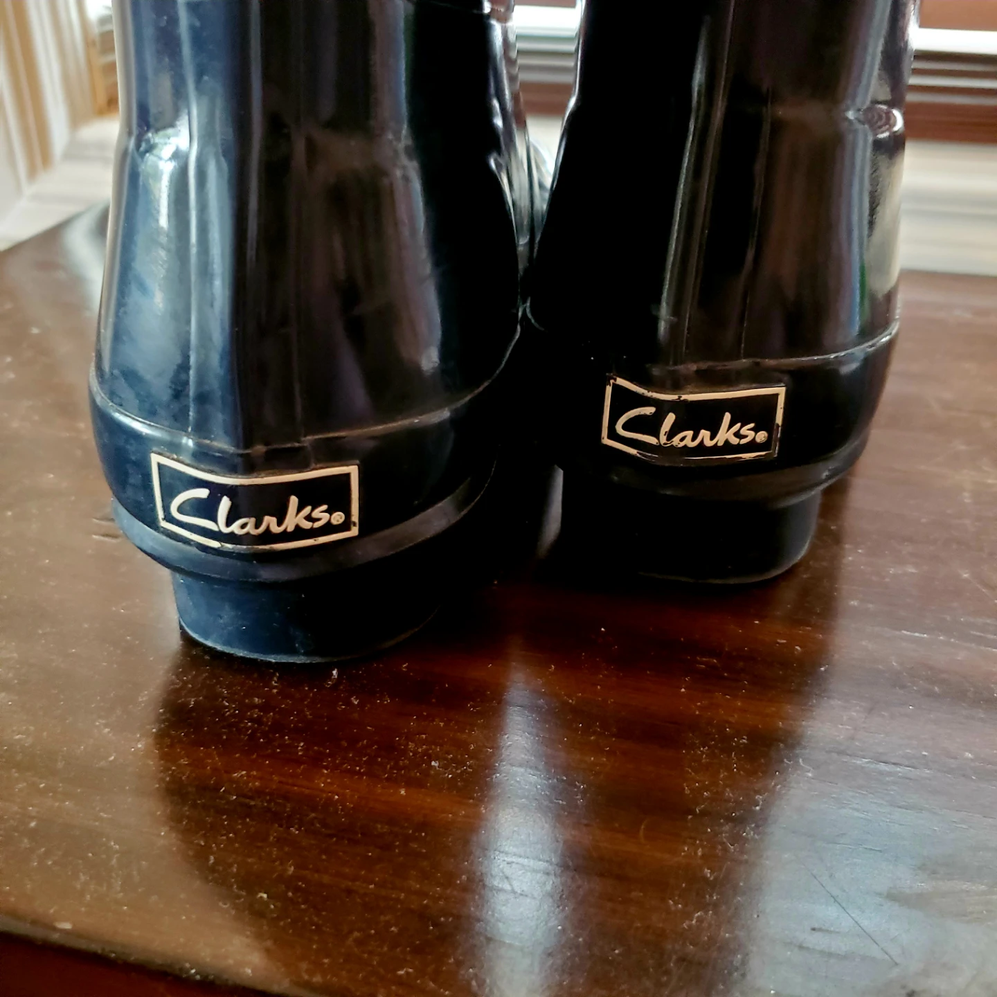 CLARKS Tall Navy Rubber Rain Boots - Ladies Size 8 - photo 3