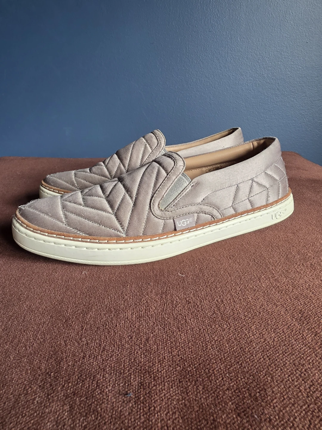 UGG Grey Quilted Slip-On Sneakers