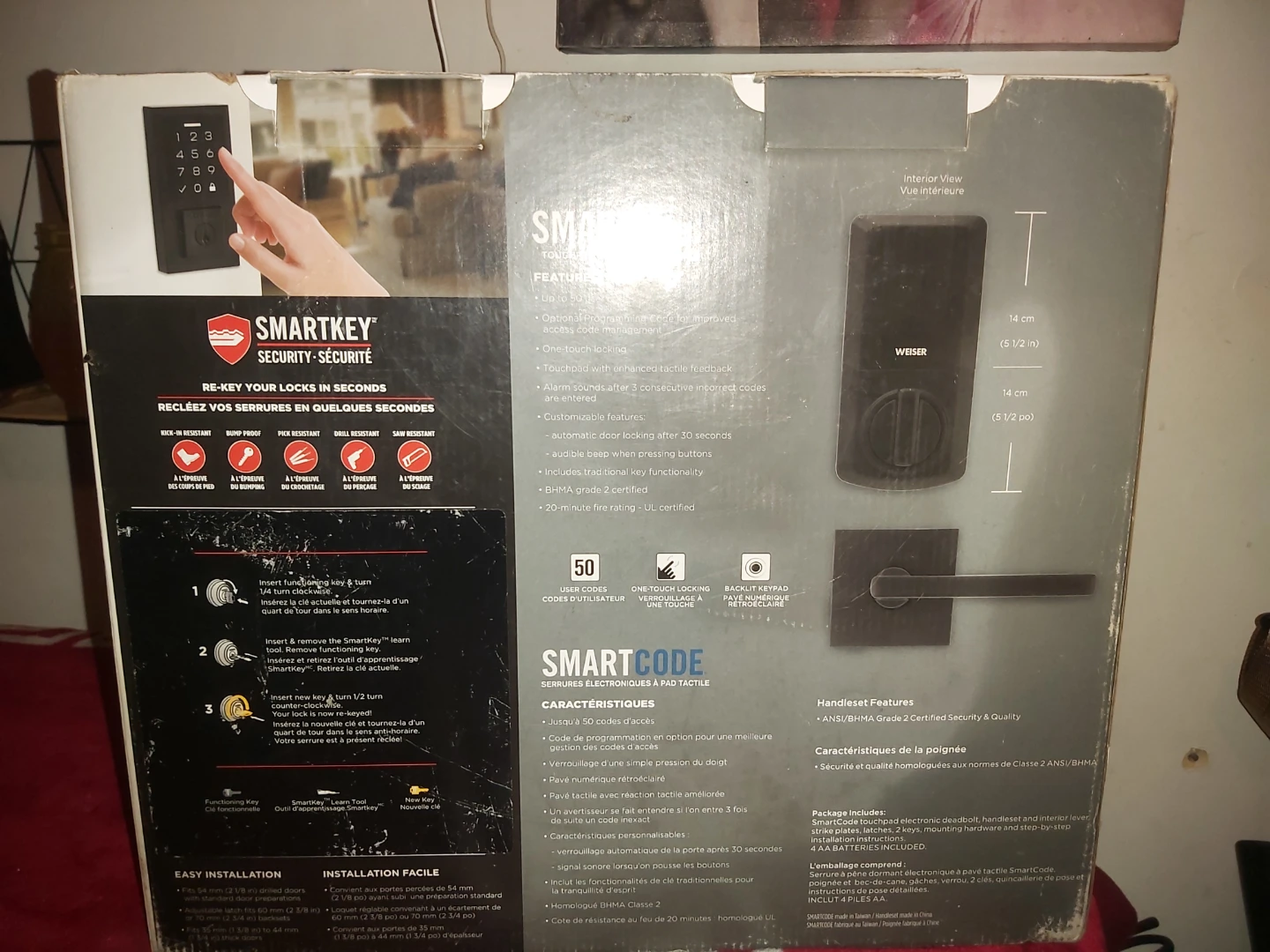 Weiser SmartCode Electronic Deadbolt and Handleset Combo Pack - photo 2