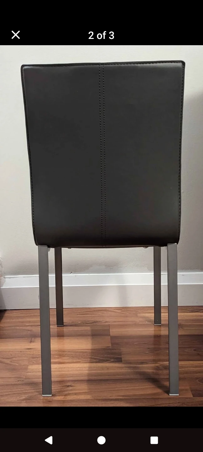 Grey Faux Leather Dining Chair - photo 2