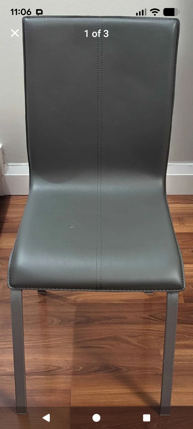 Grey Faux Leather Dining Chair - photo 3