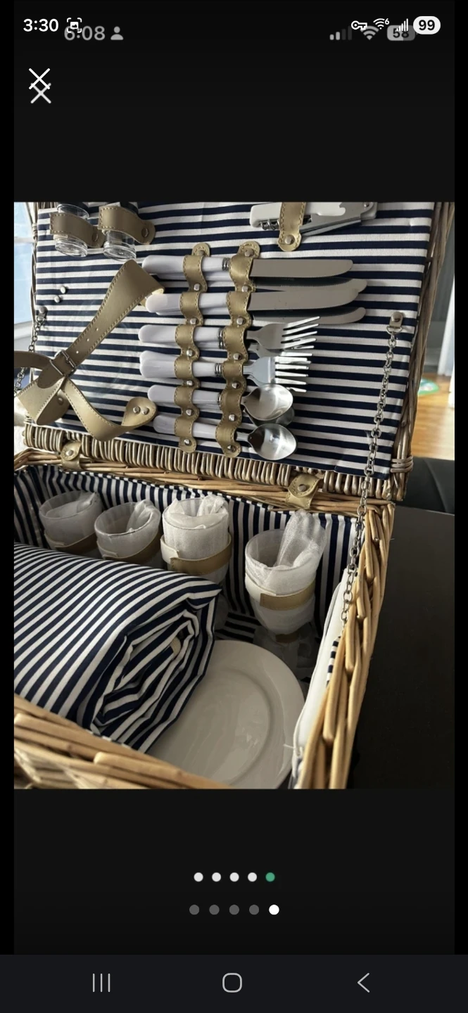 Large Wicker Picnic Basket - photo 2