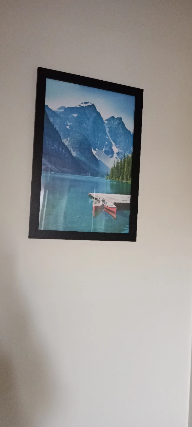 Framed Mountain Lake Landscape Picture - photo 2