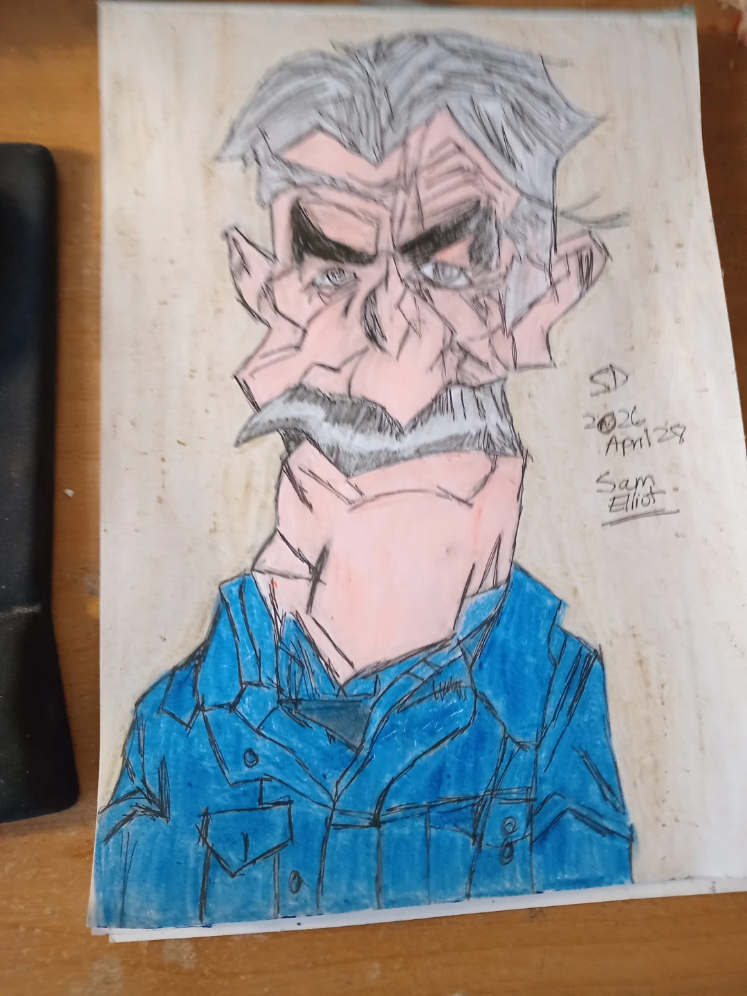 SAM ELLIOT DRAWING BY CUSTOM ARTIST SHERWIN - photo 2