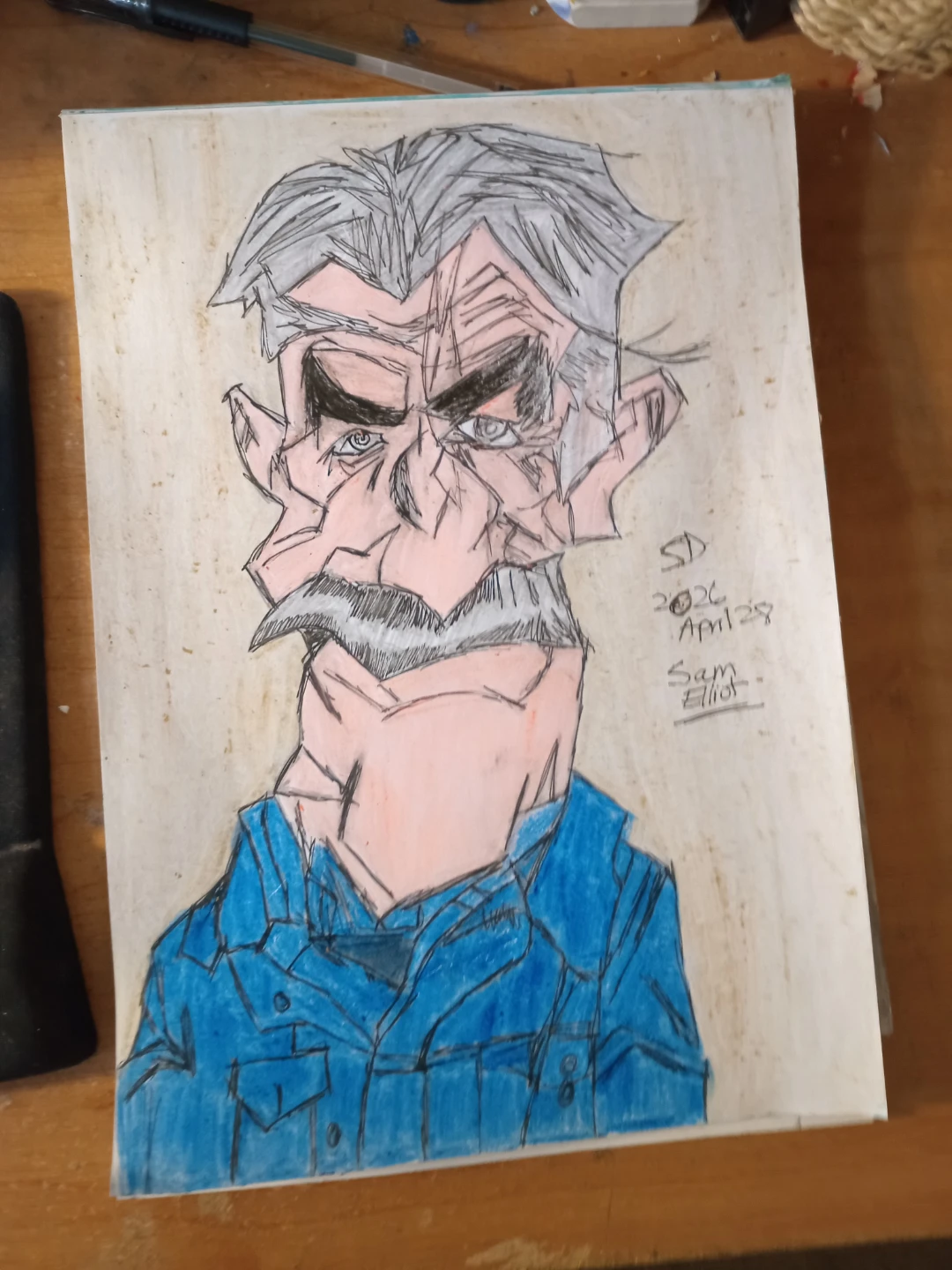 SAM ELLIOT DRAWING BY CUSTOM ARTIST SHERWIN - photo 3