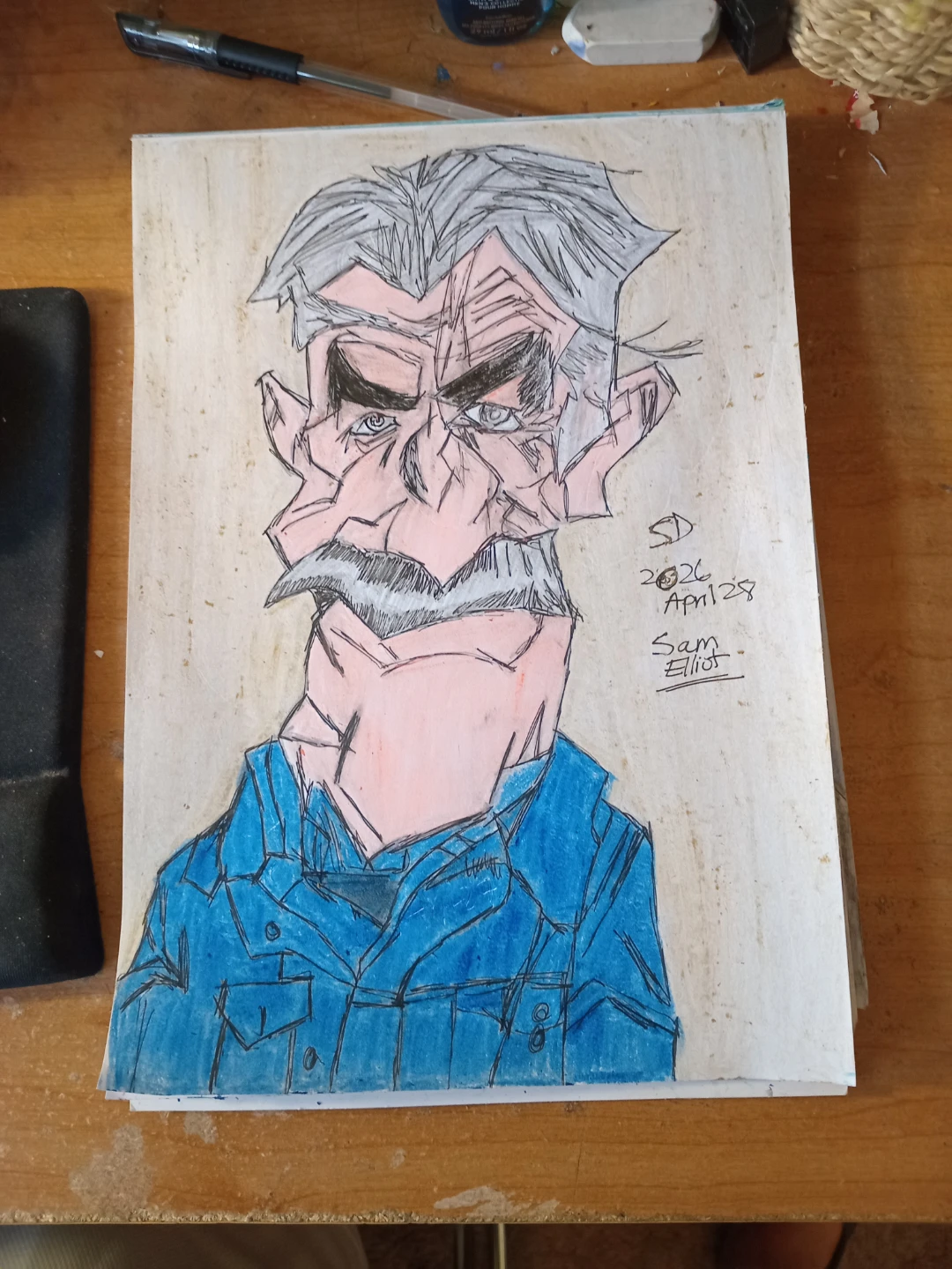SAM ELLIOT DRAWING BY CUSTOM ARTIST SHERWIN - photo 4