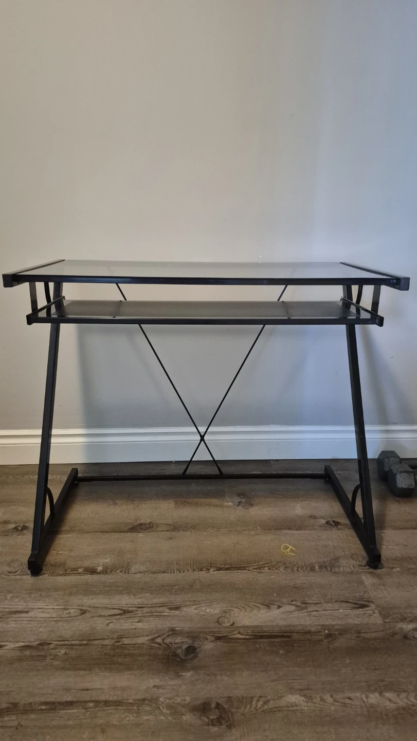 Black Glass Top Desk