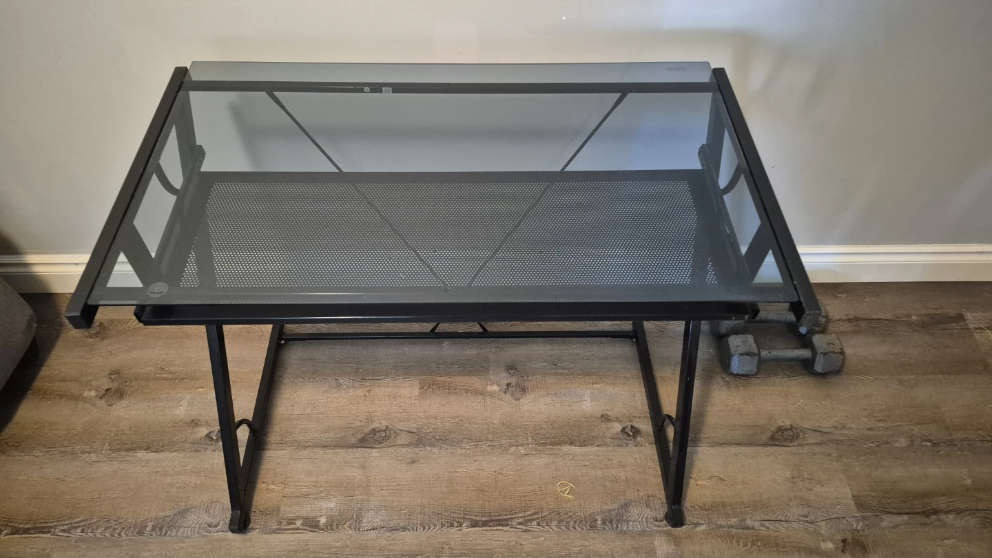 Black Glass Top Desk - photo 2