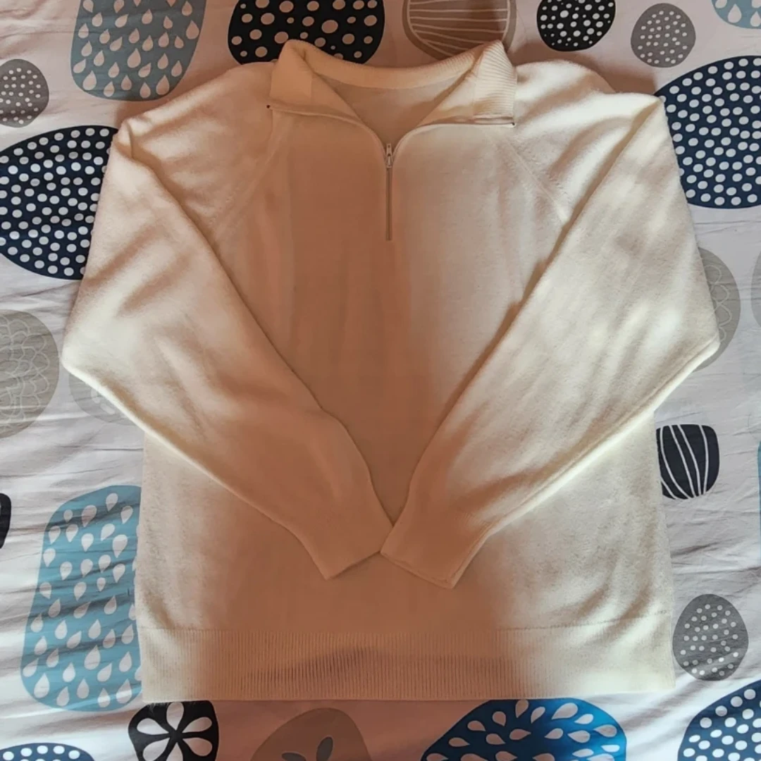 Cream coloured half-zip sweater - photo 2