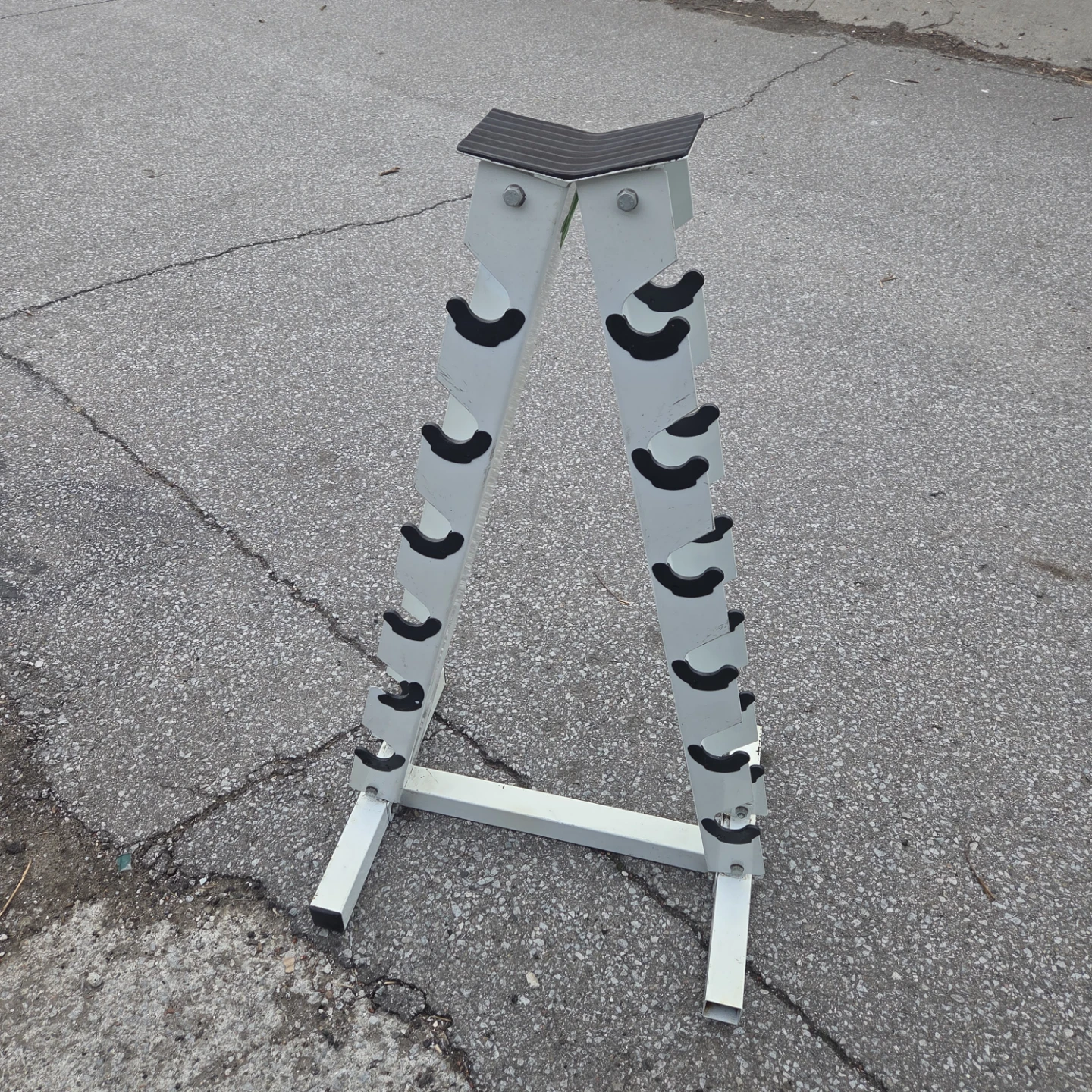 White 10-Pair Dumbbell Rack