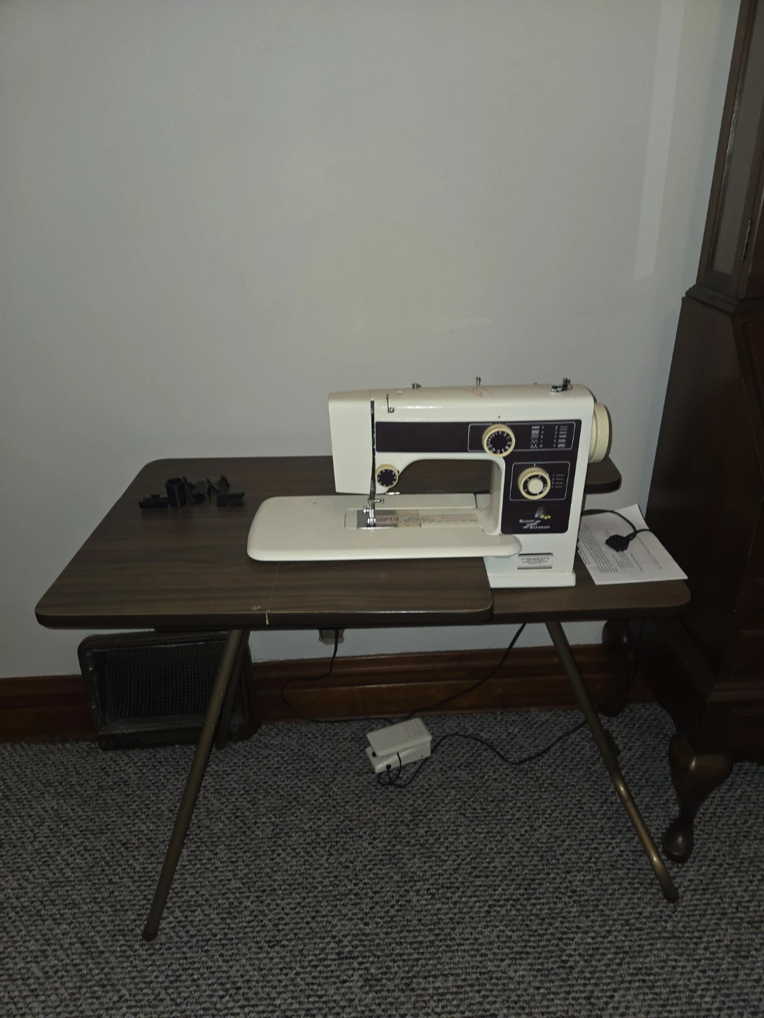 White and Purple Kenmore Sewing Machine