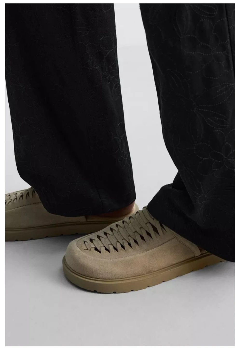 Zara Man Braided Leather Clogs - Beige - photo 3