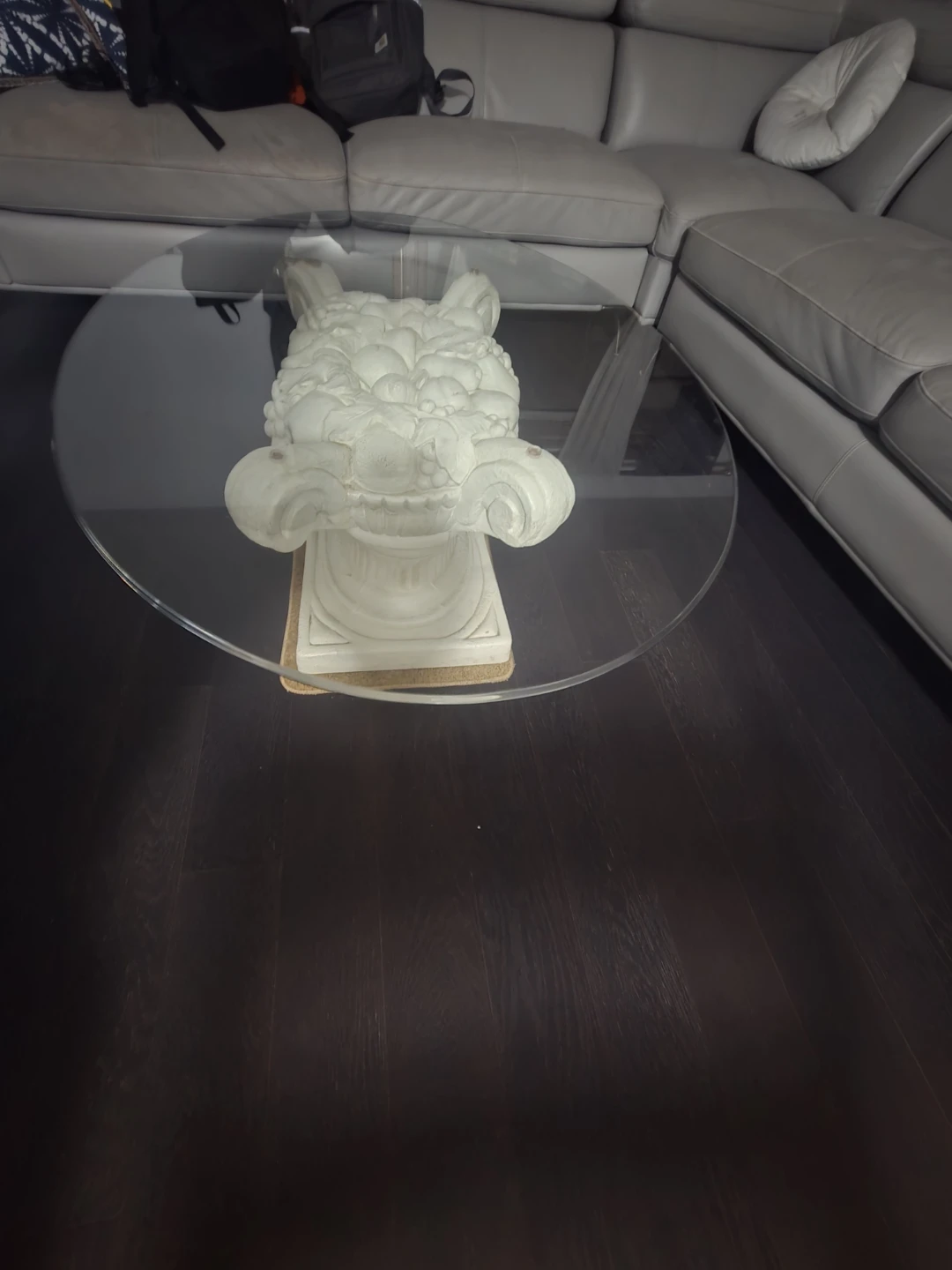 White Pedestal Fruit Basket Table - photo 2