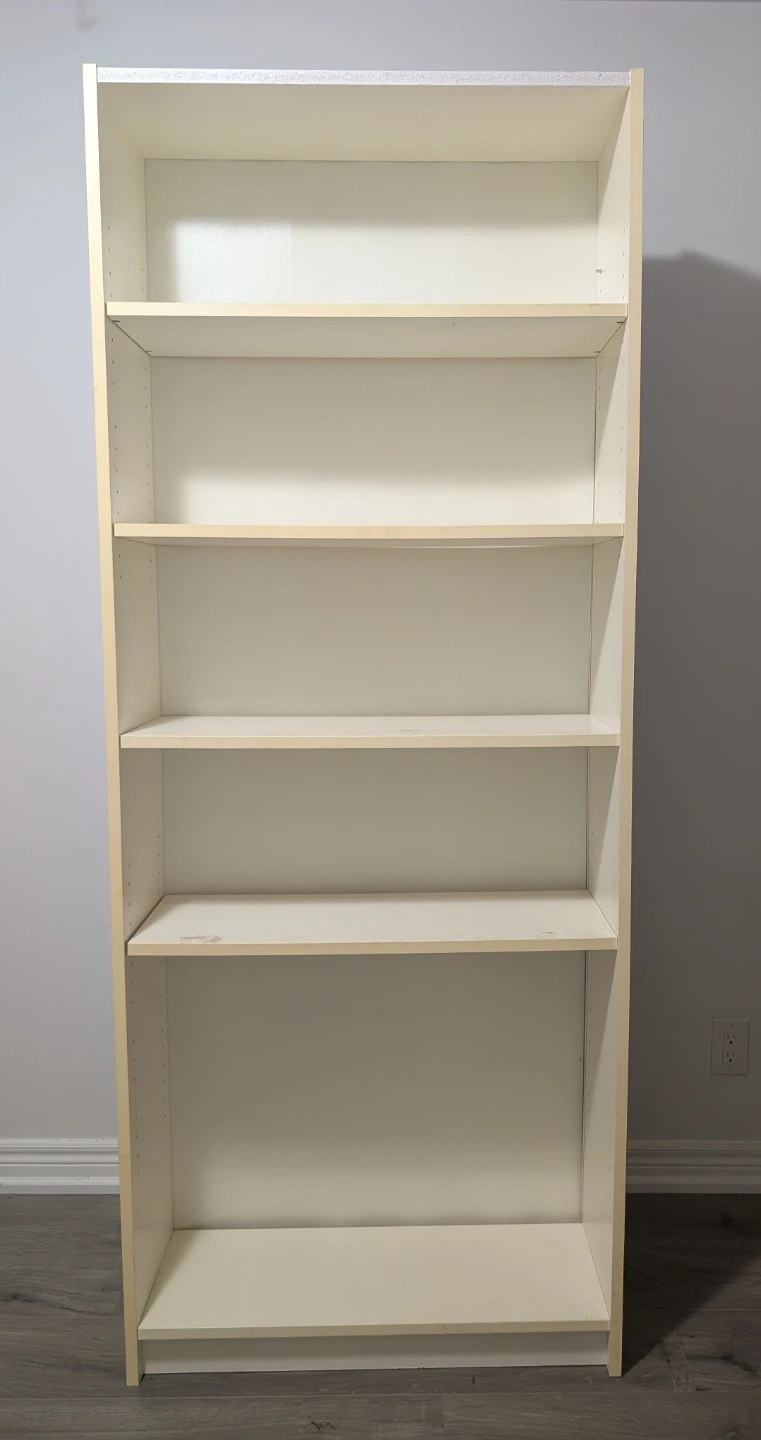 White 5-Shelf Bookshelf