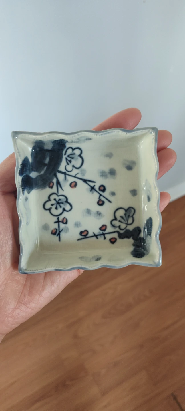 Decorative Ceramic Dish with Floral Design