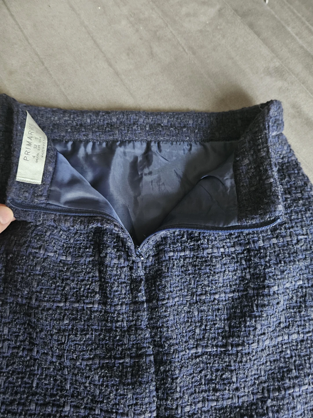 Primark Navy Tweed A-Line Skirt Size US 0 - photo 3