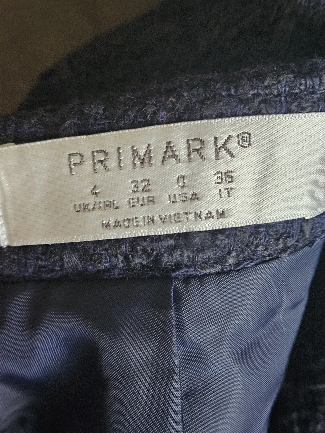Primark Navy Tweed A-Line Skirt Size US 0 - photo 4