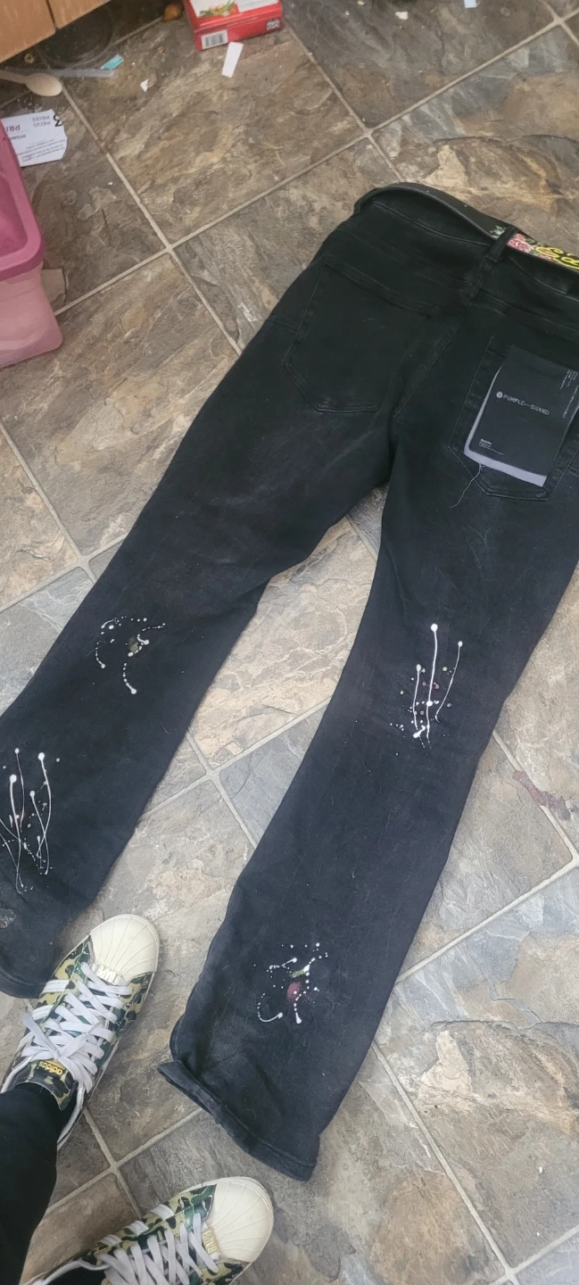 Purple Brand Black Paint Splatter Jeans Sz 30 - photo 2