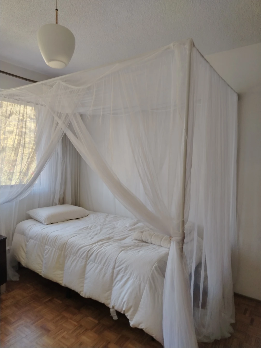 Beyeutao White Queen Canopy Frame & White Mesh Cover