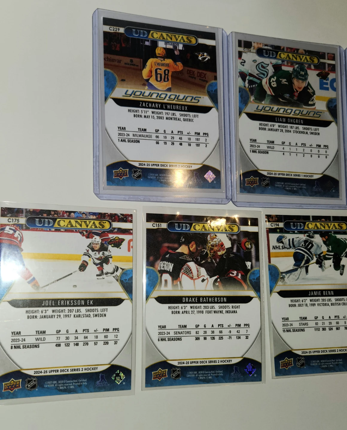 Pick Up x8 New/Mint UD Canvas Hockey Cards w/ 2 Young Guns NHL - photo 5