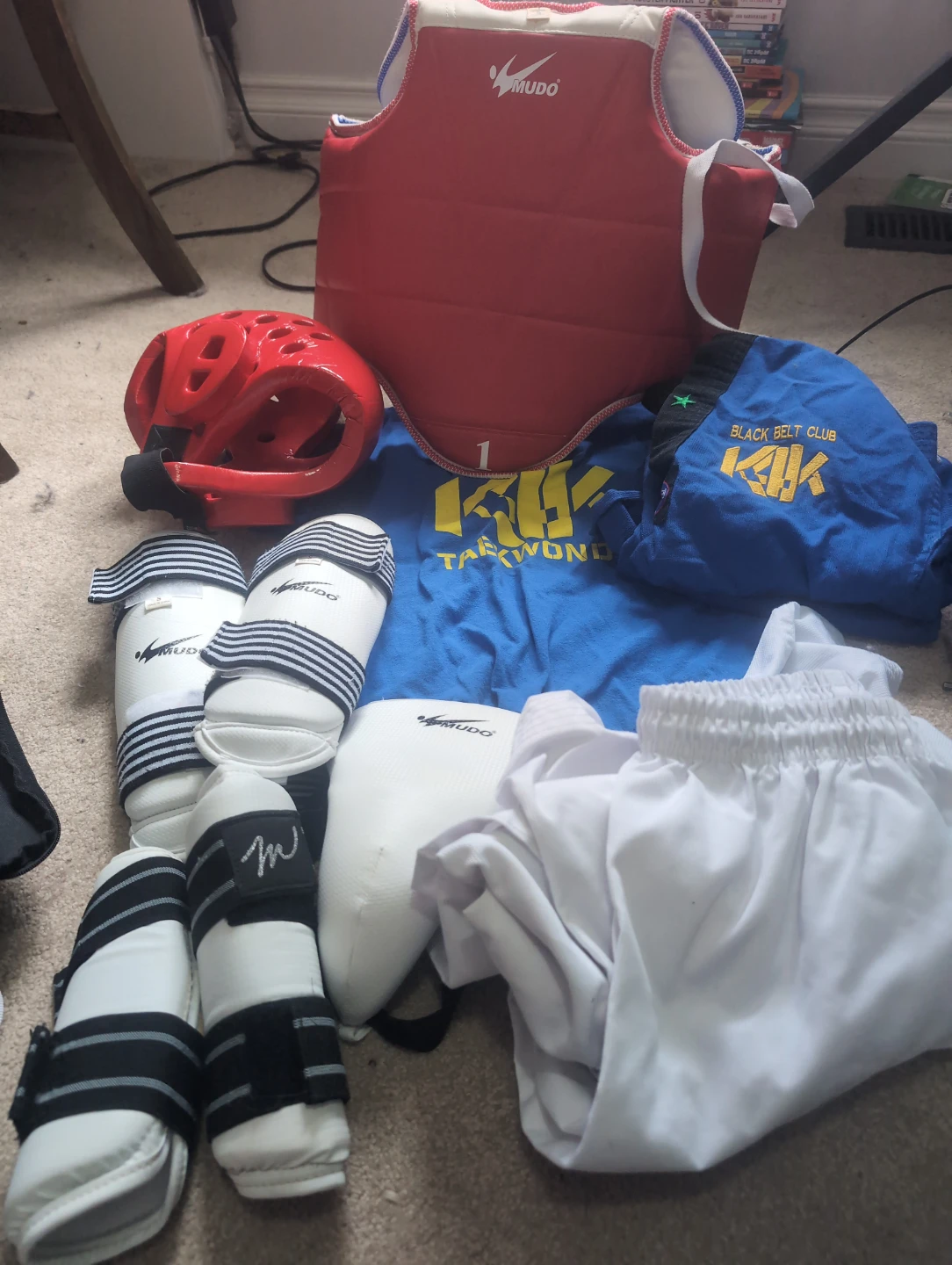 Taekwondo Sparring Gear Set - Red Helmet & Body Protector