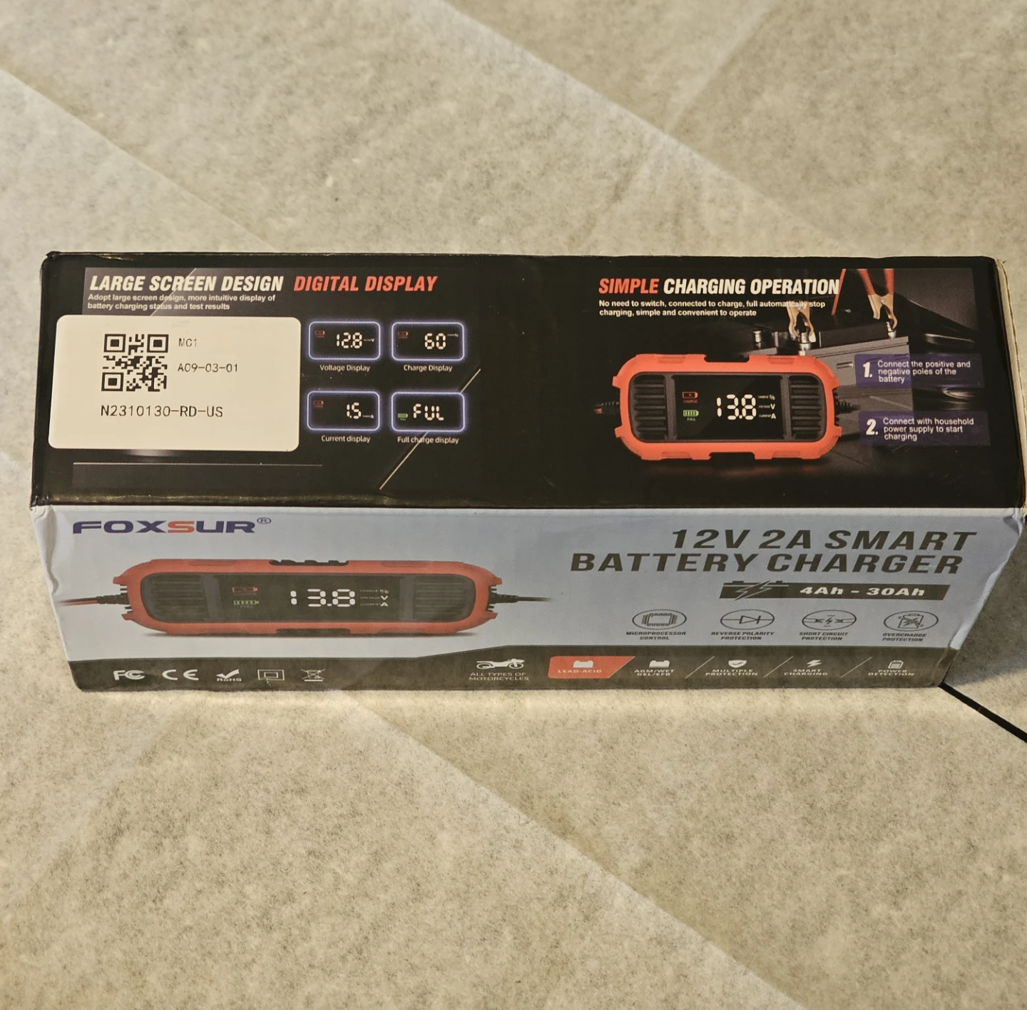 FOXSUR 12V 2A Smart Battery Charger - photo 3
