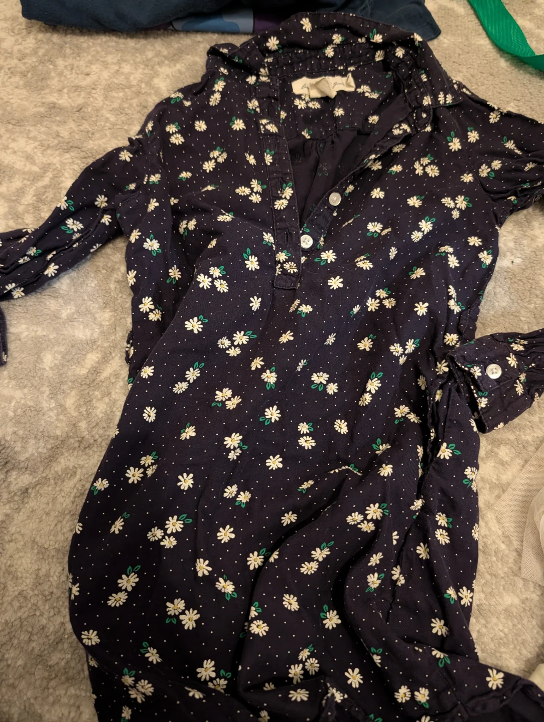 H&M Navy Daisy Print Shirt -