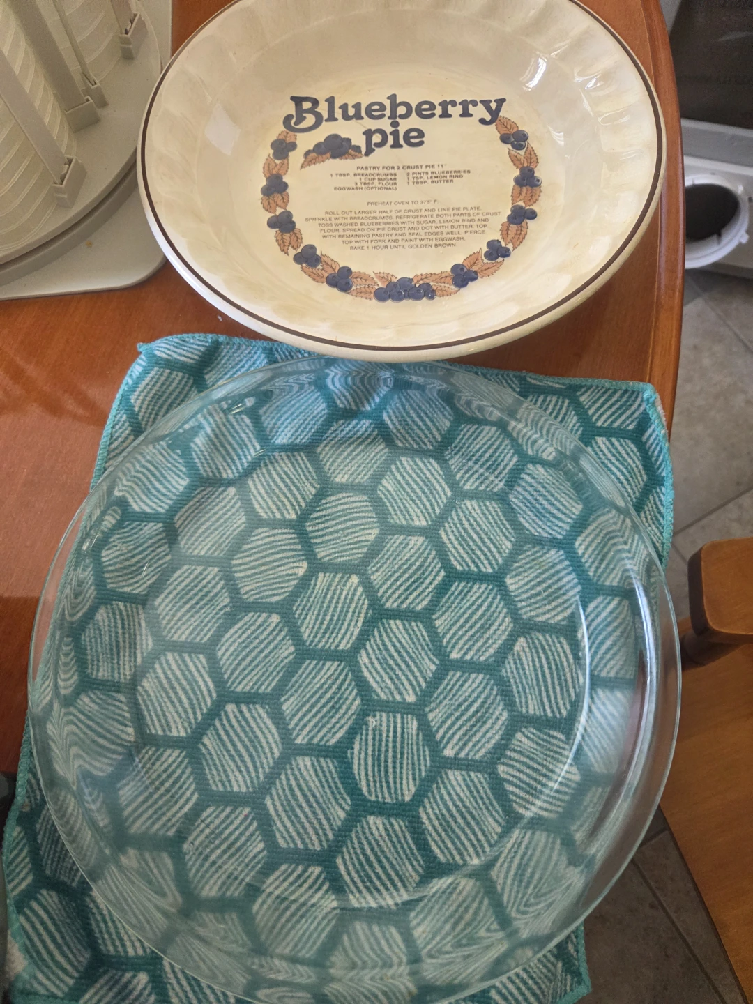 Blueberry Pie Plate with Recipe