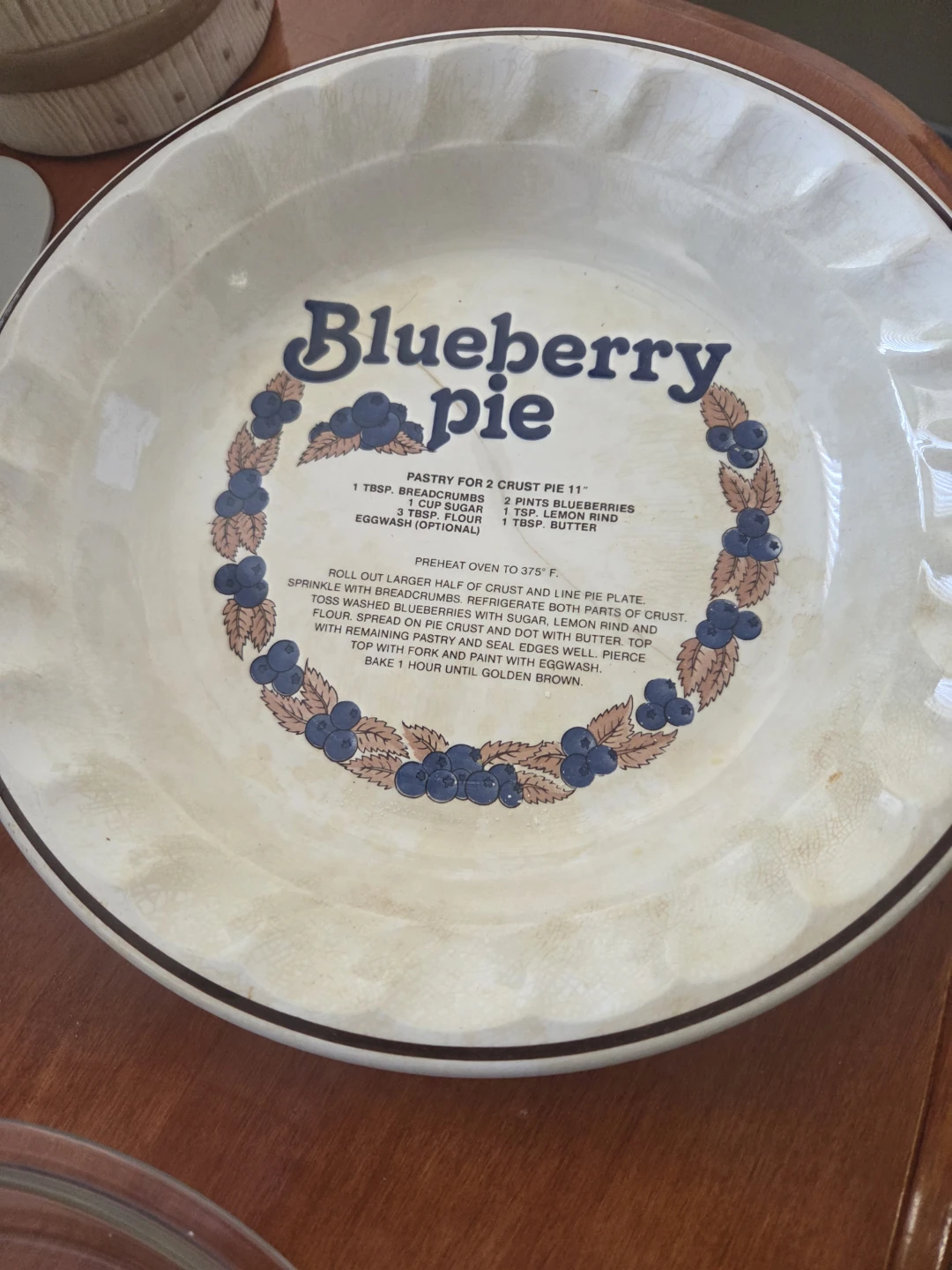 Blueberry Pie Plate with Recipe - photo 3