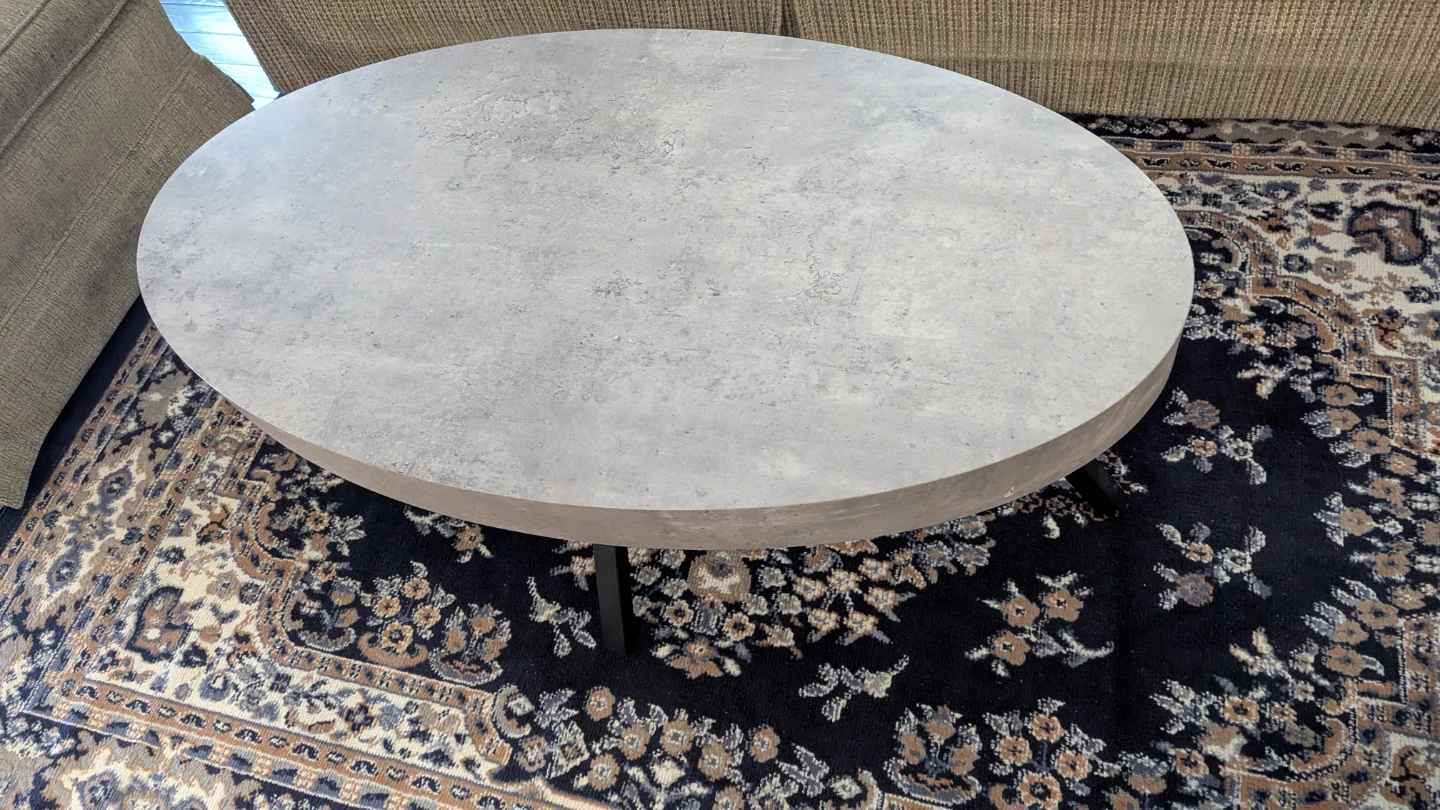 Round Concrete Look Coffee Table