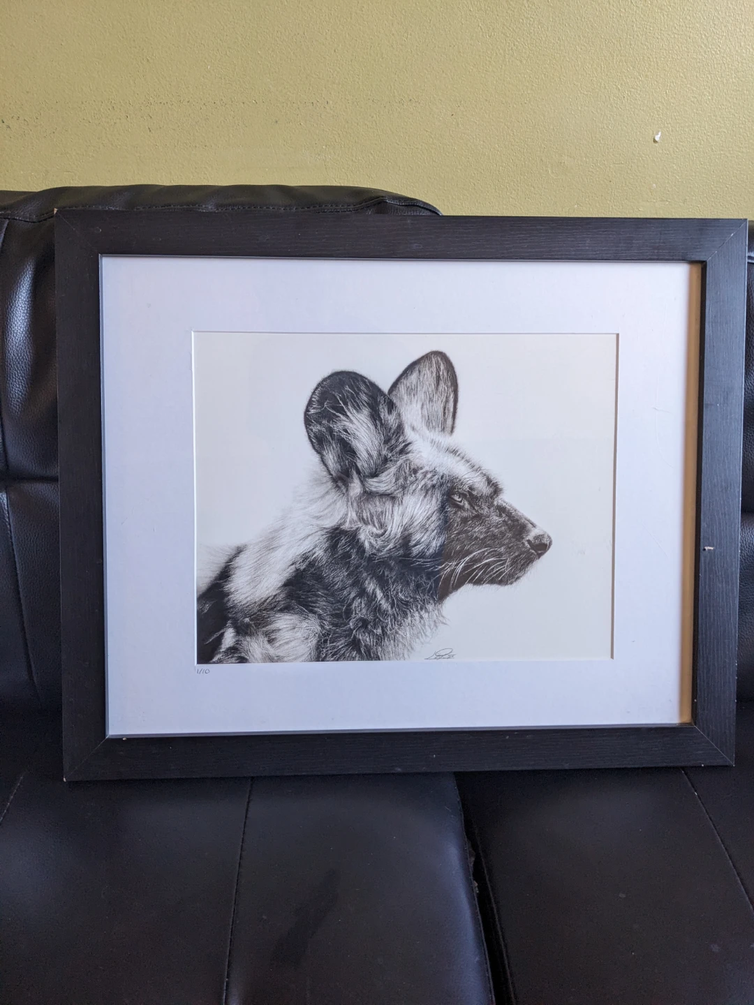 Framed African Wild Dog Art Print 1/10