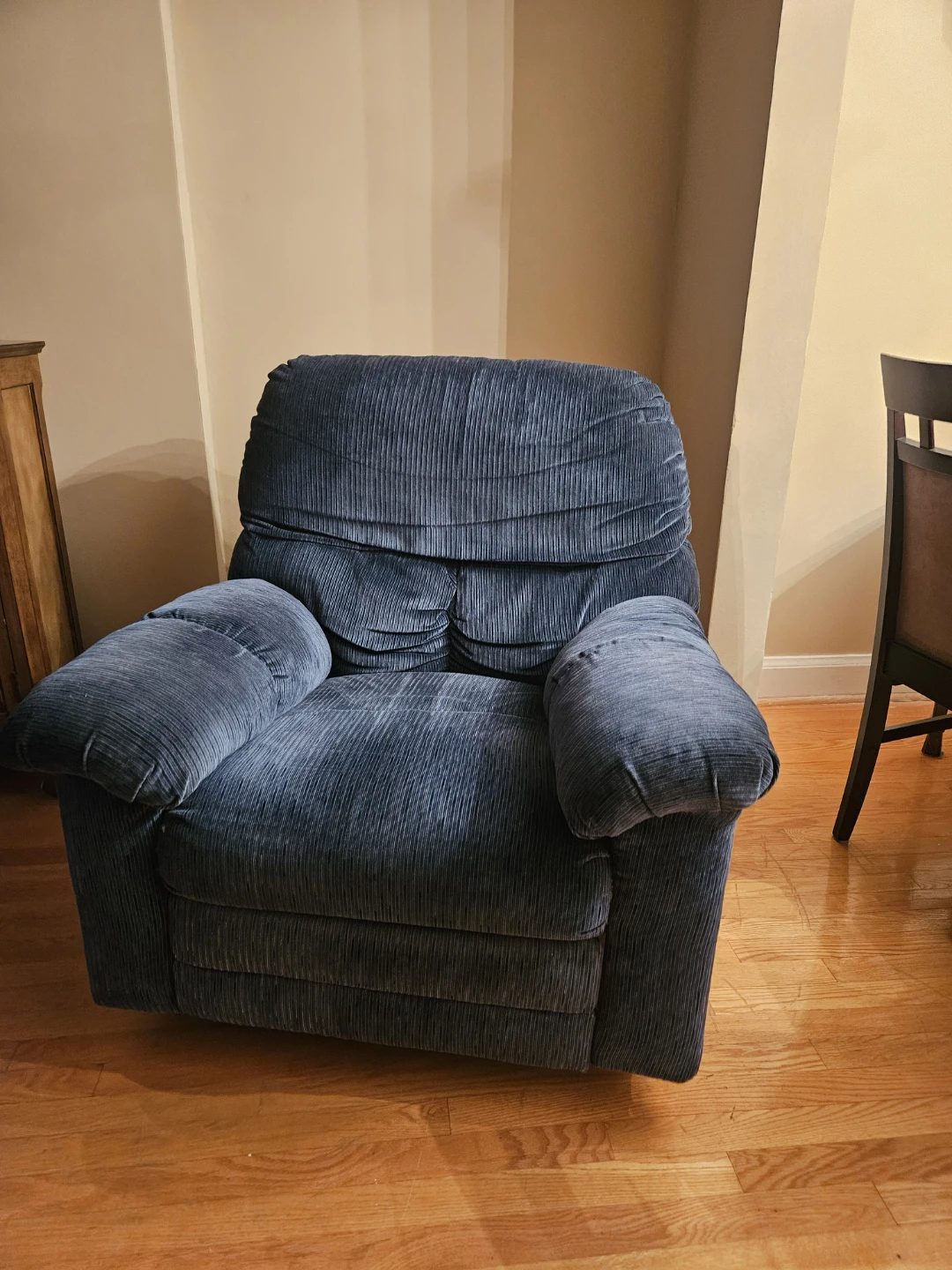 Blue Corduroy Recliner Chair - photo 2