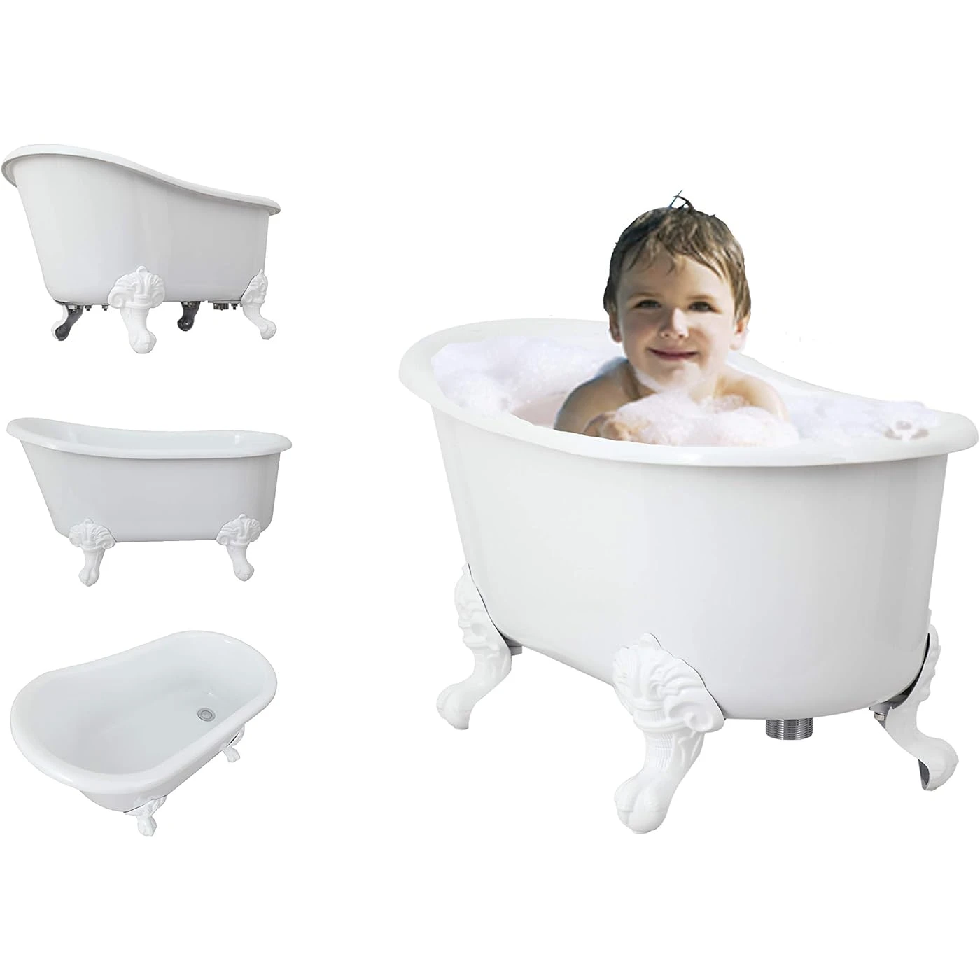 Wayime 33" Luxury Acrylic Clawfoot Bathtub for Baby