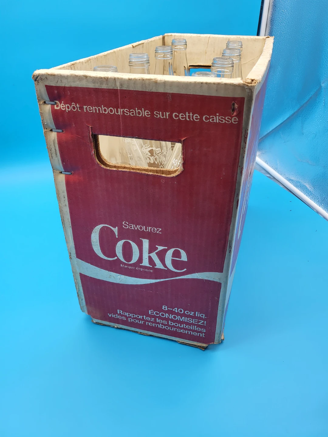 Coca-Cola 8 Bottle Crate with Empty 40 oz Bottles - photo 3