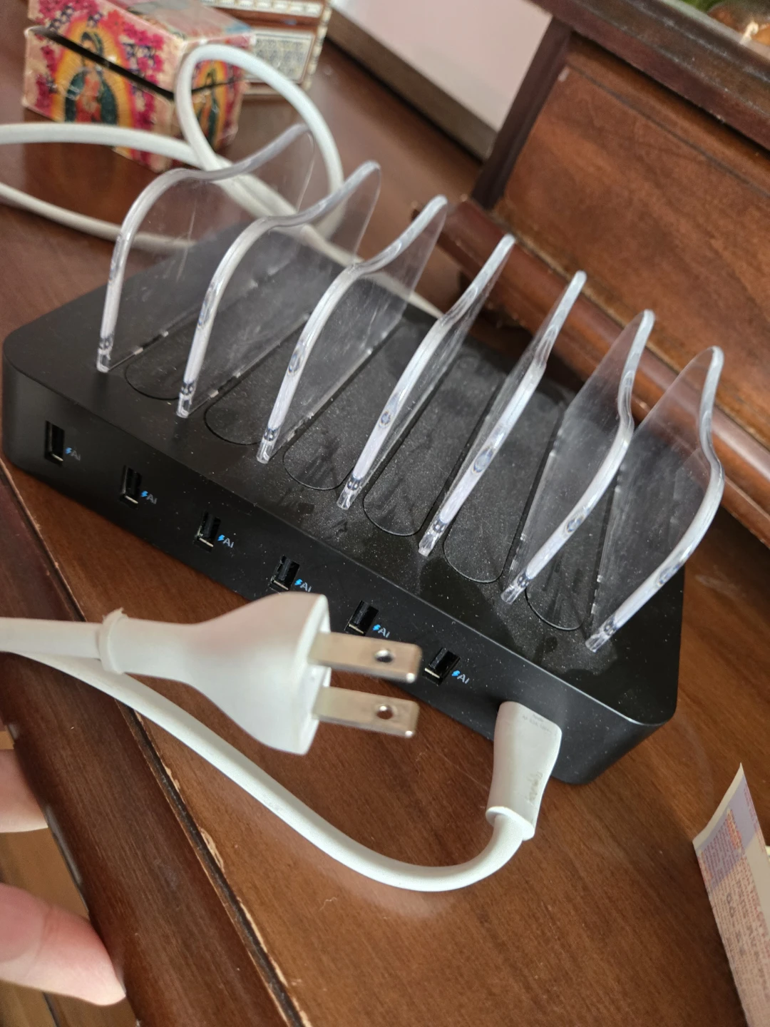 6-Port USB Charging Station with Dividers