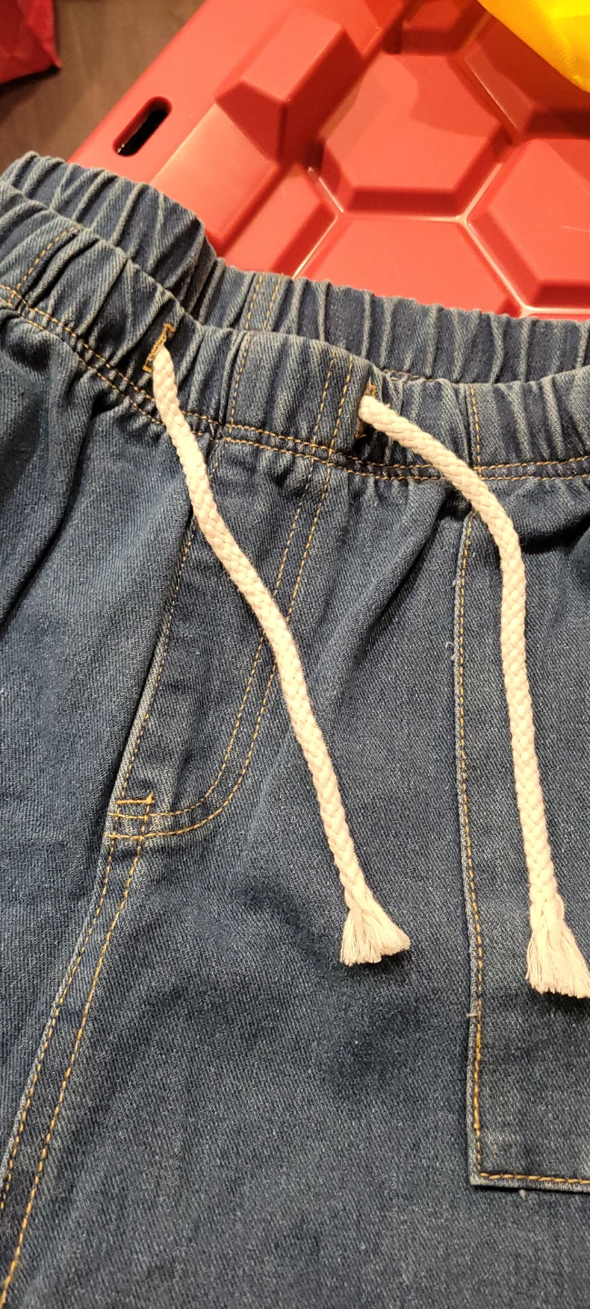 Denim Shorts with Drawstring - photo 2