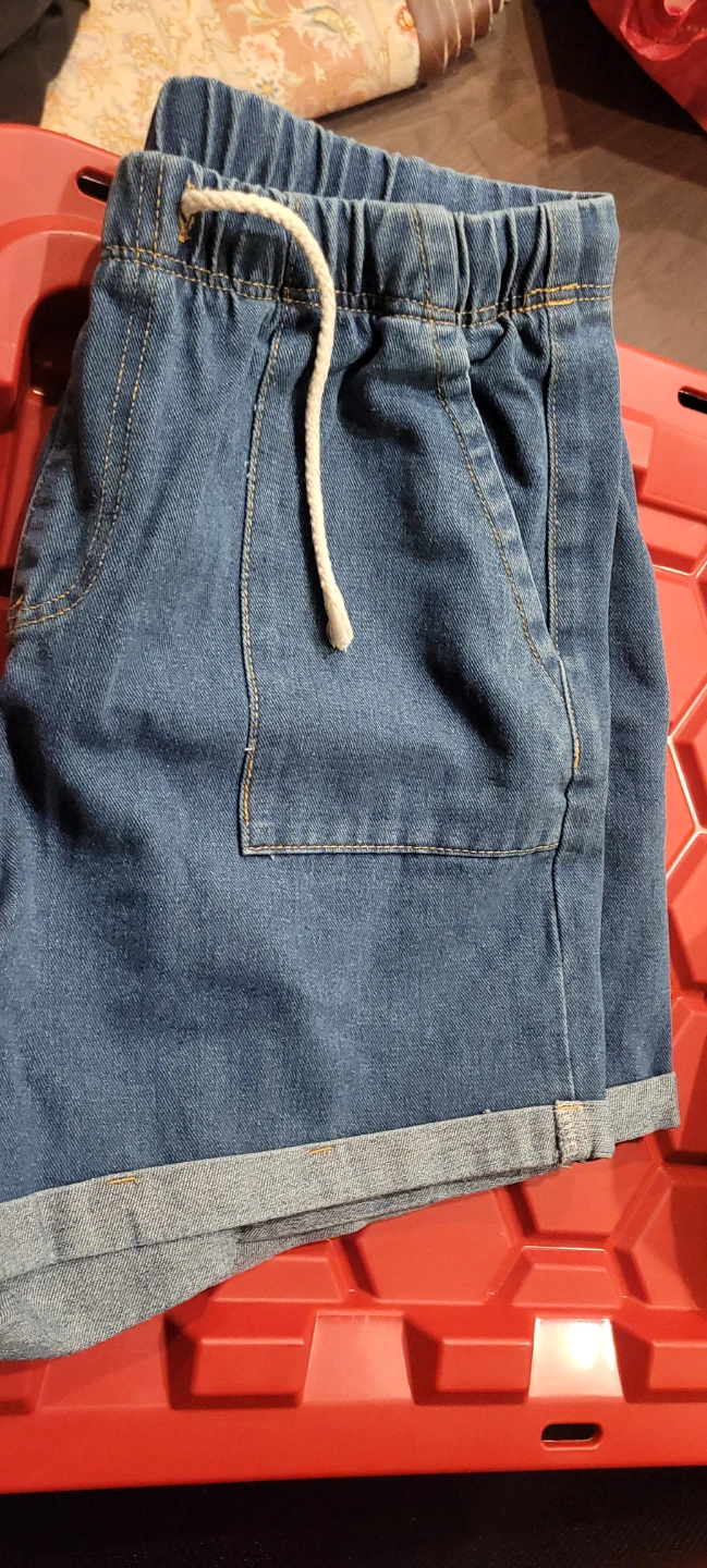 Denim Shorts with Drawstring - photo 3