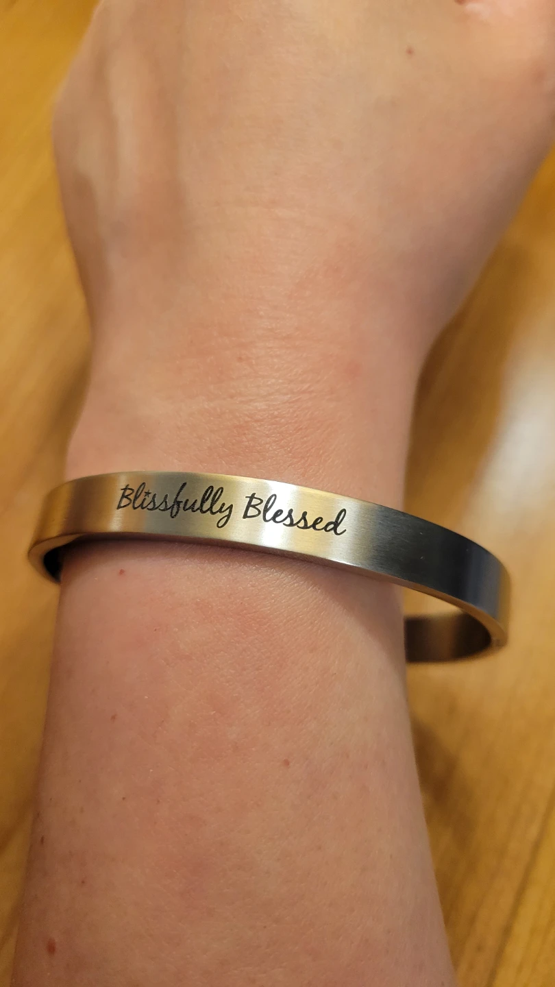 Inspirational Cuff Bracelet - "Blessfully Blessed"