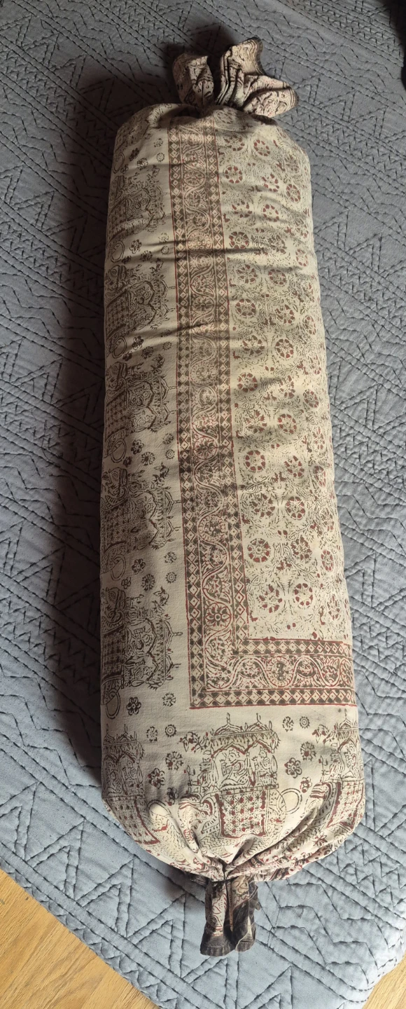 Decorative Bolster Pillow with Elephant Pattern