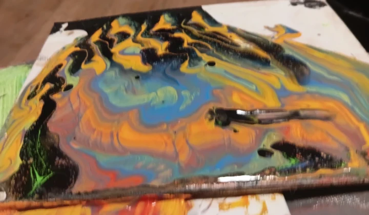 Abstract Pour Painting